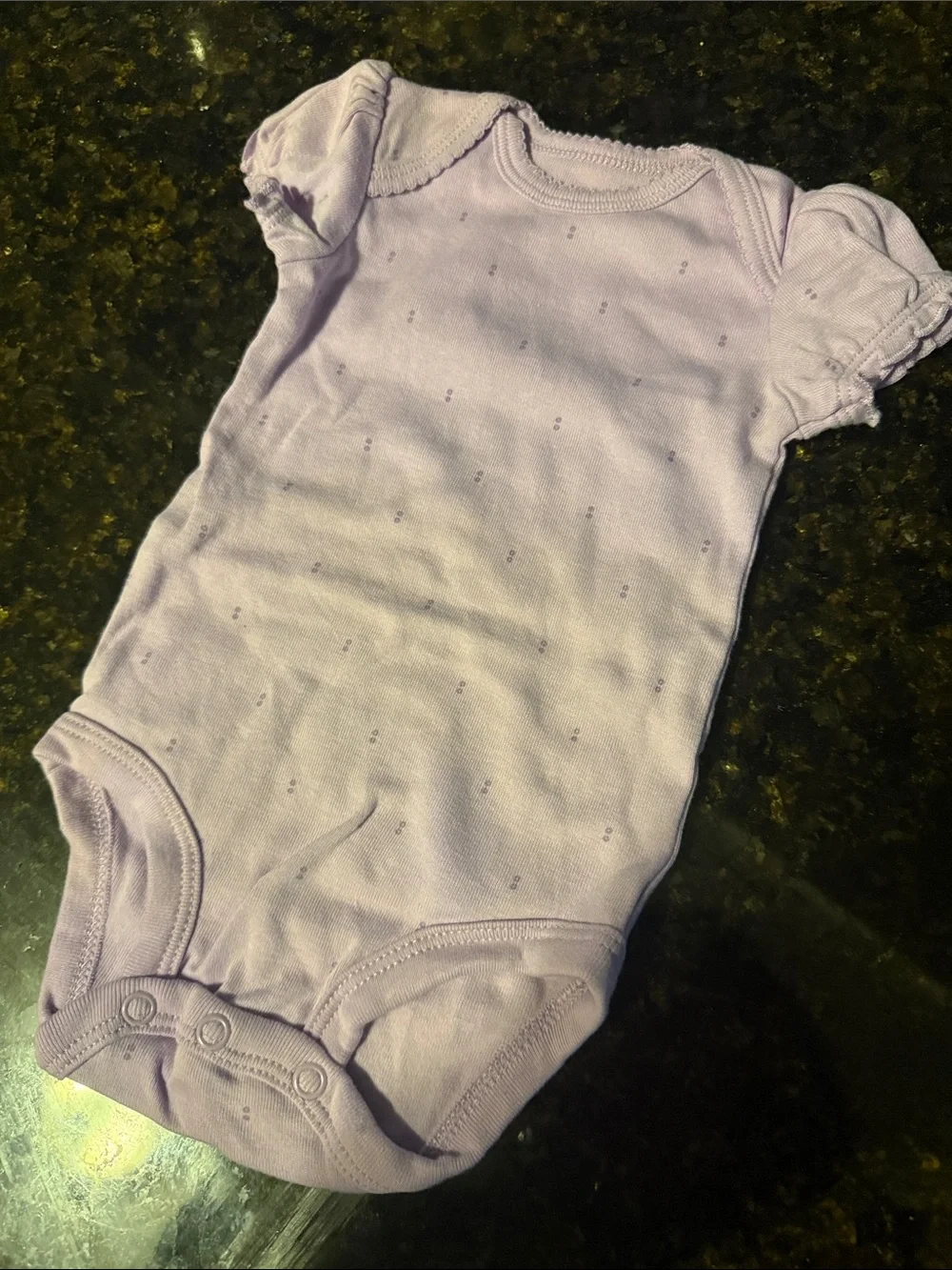 Carter's Lilac Short-Sleeve One-Piece Bodysuit - 3 Month LIKE NEW Ruffle Sleeve
